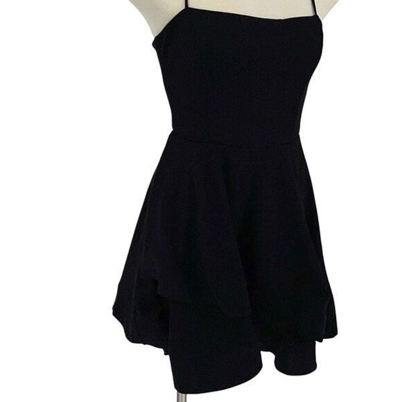 Windsor Womens Crisscross Back Lined Mini Fit‎ & Flare Dress Black Size Small - Picture 2 of 10